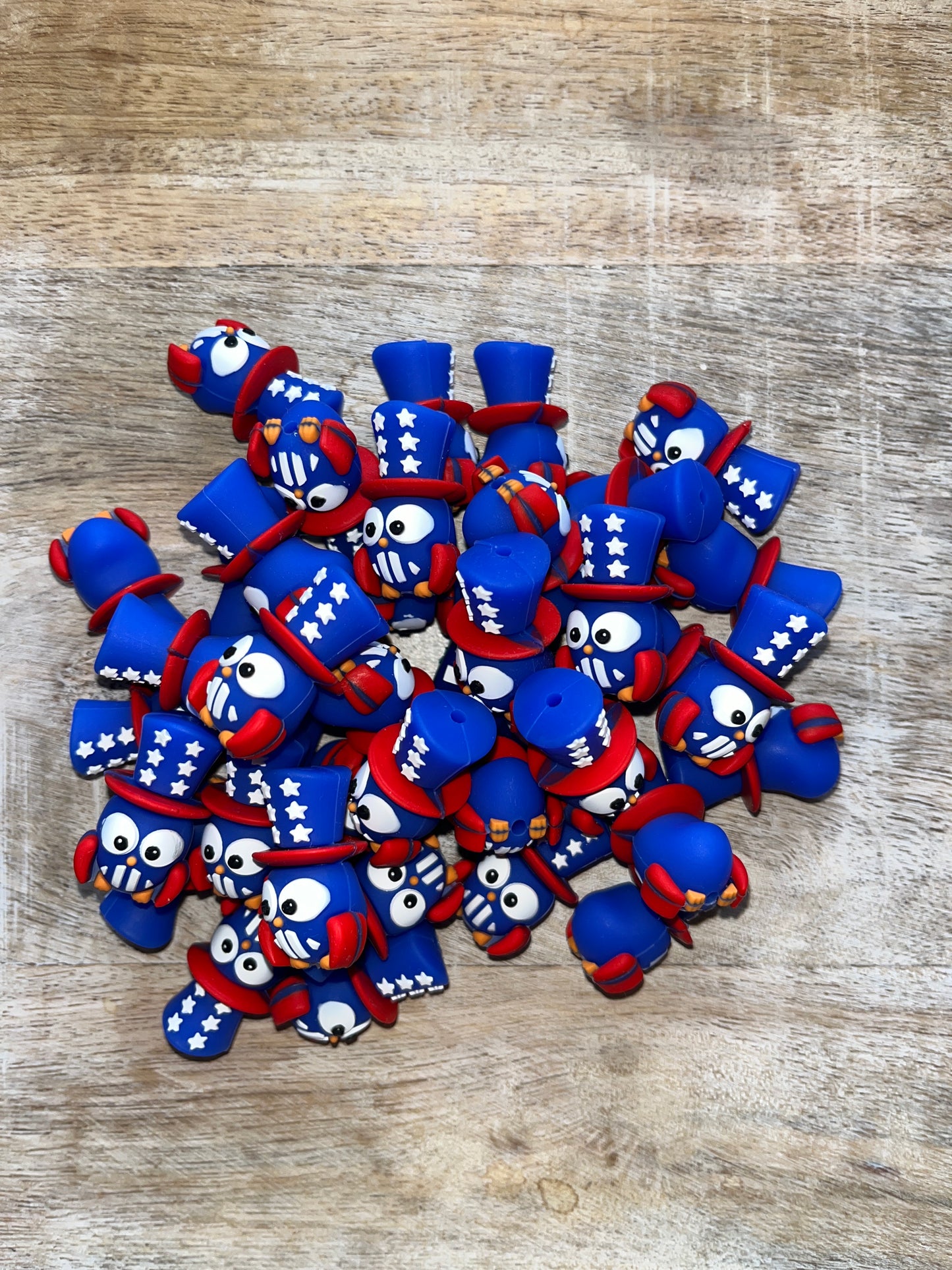 3D Patriotic Owl Focal