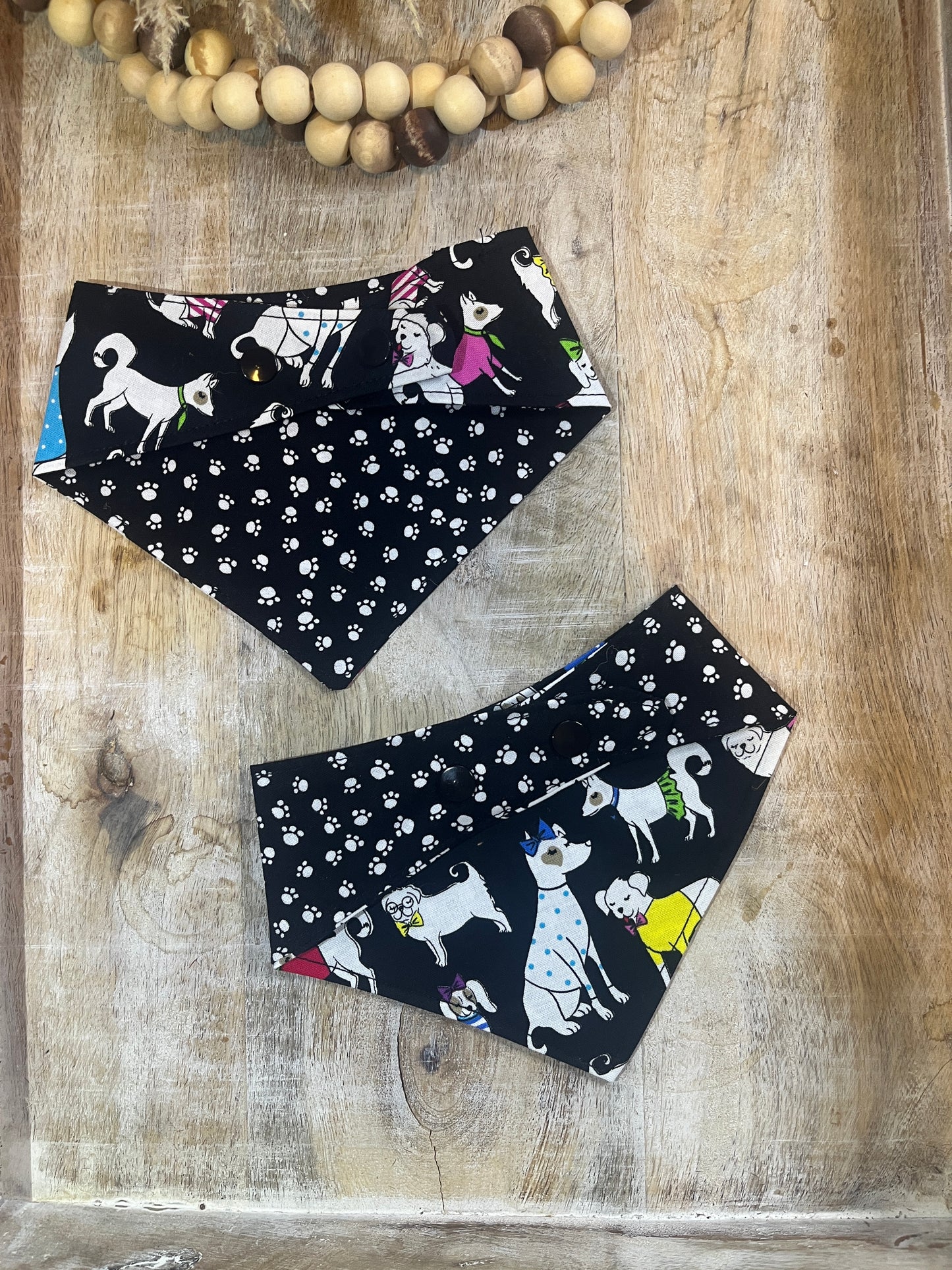 Paw Prints & Puppies Reversible Dog Bandana