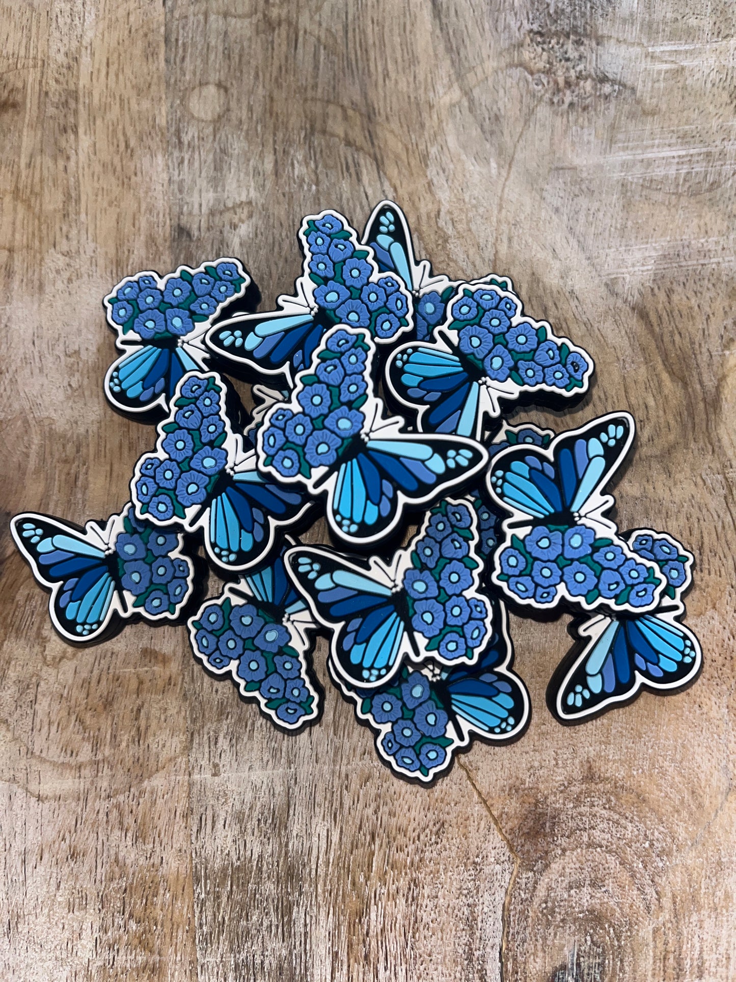 Blue Floral Butterfly Focal