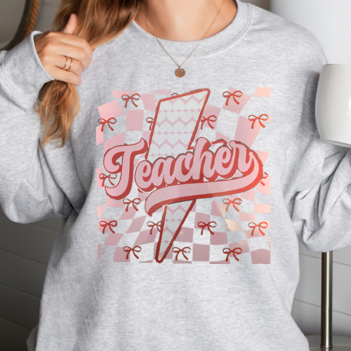 Teacher Lightning Bolt with Bows