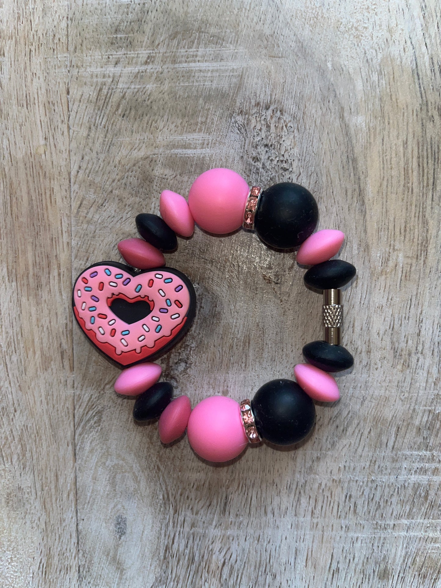 Pink Sprinkles Heart Cup Charm