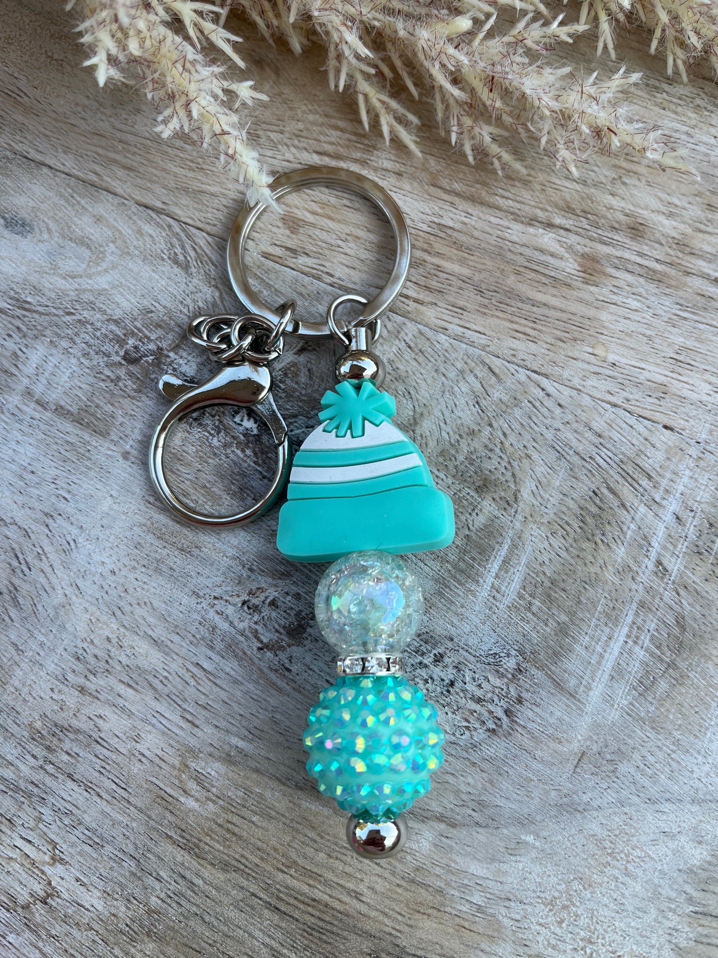 Teal Toboggan Bar Keychain
