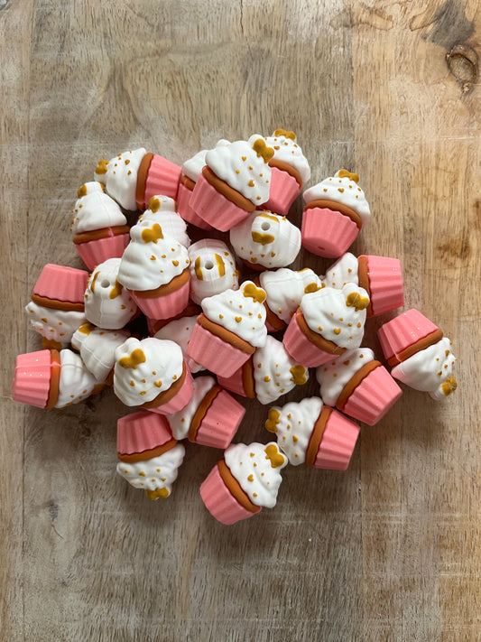 3D Pink Cupcake Focal