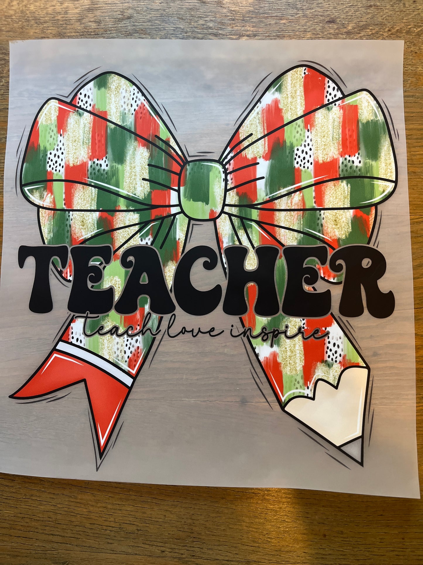 Christmas Teacher Bow