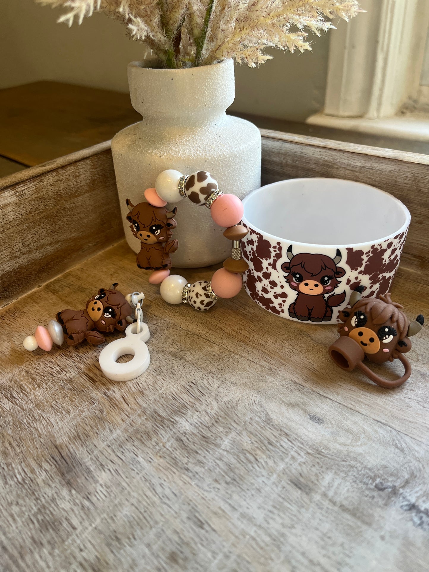 Brown Highland Cow Tumbler Set