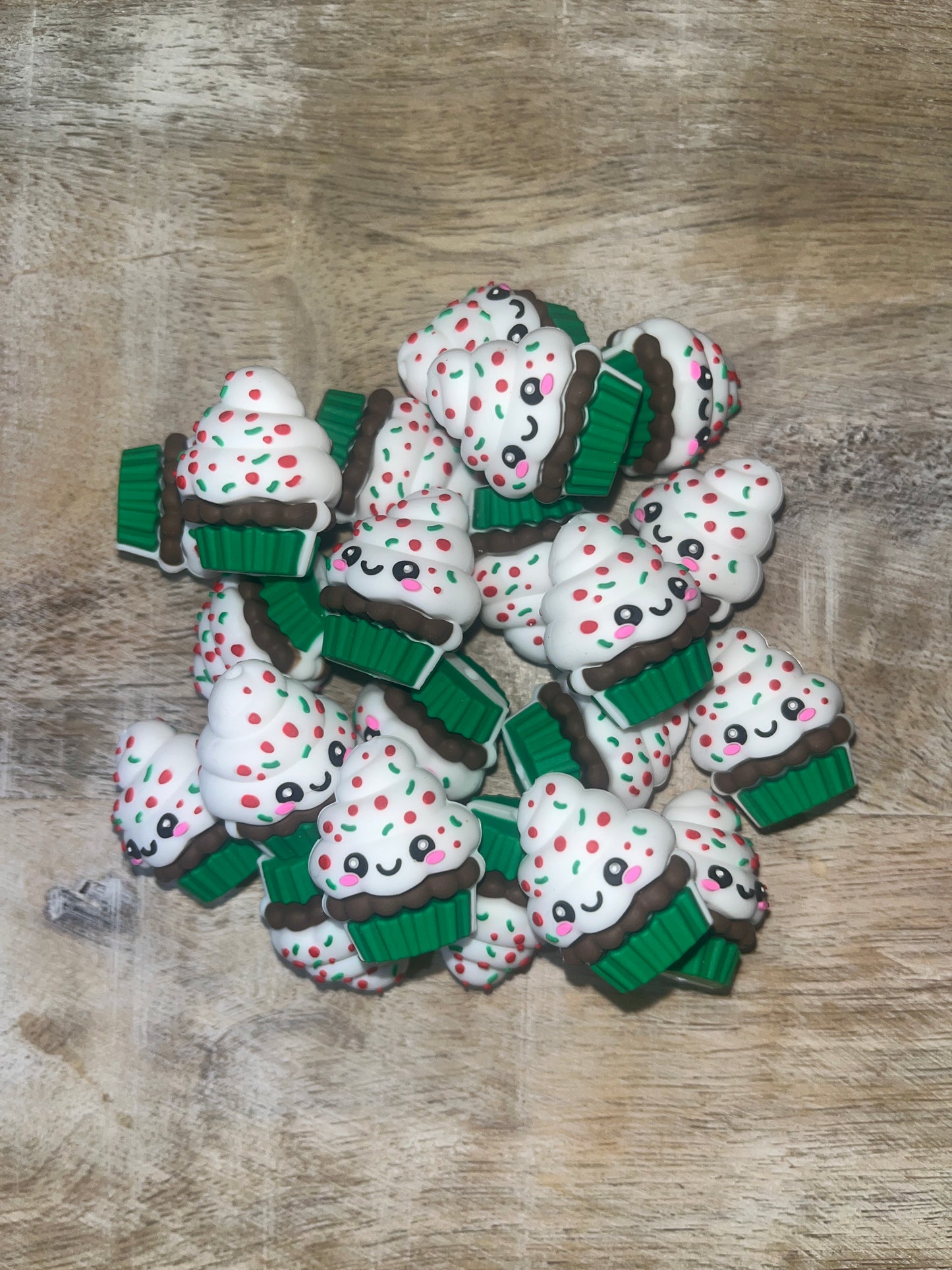 3D Green Cupcake Focal