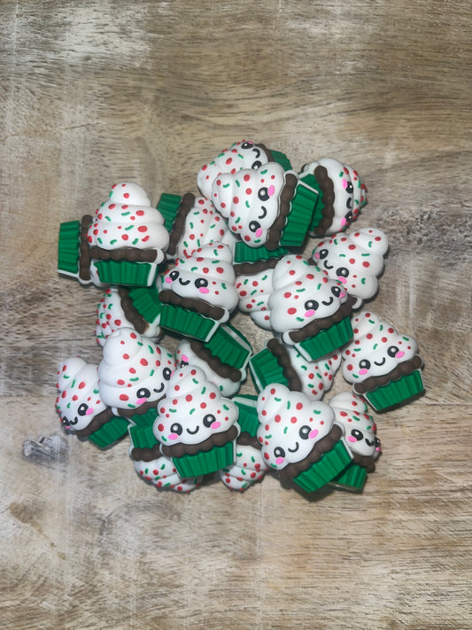 3D Green Cupcake Focal