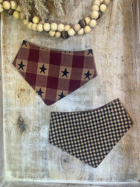 Gingham & Stars Reversible Dog Bandana