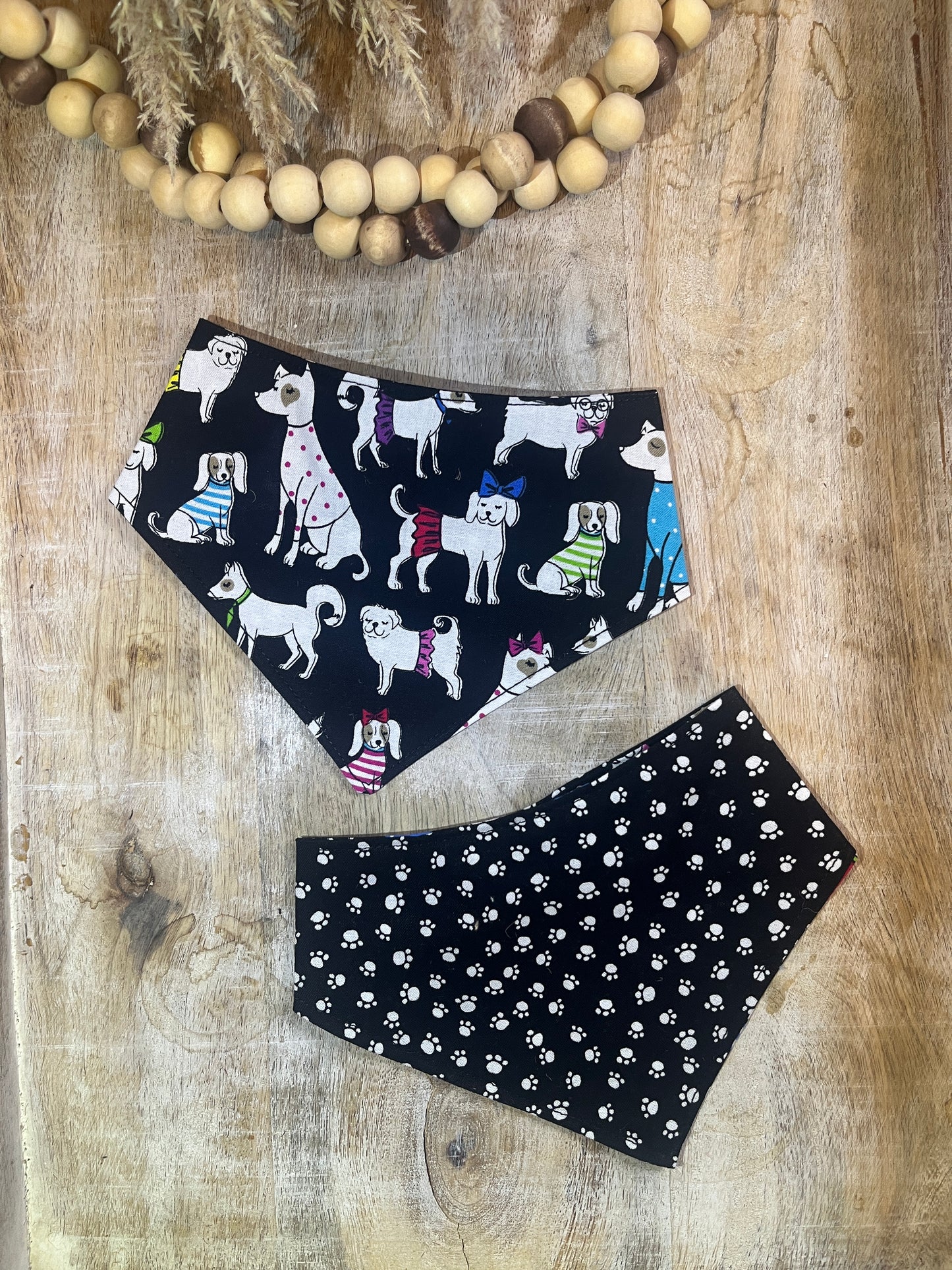 Paw Prints & Puppies Reversible Dog Bandana