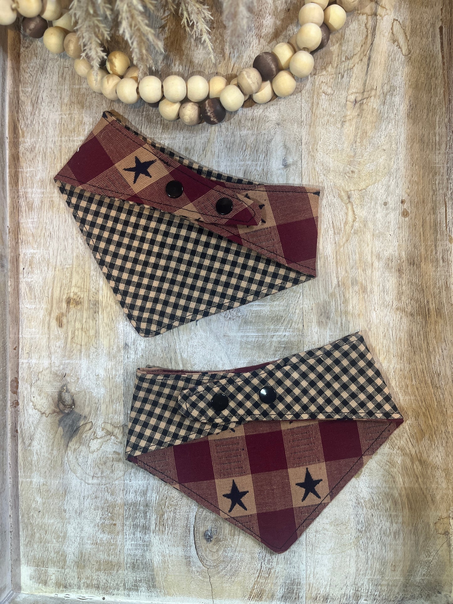 Gingham & Stars Reversible Dog Bandana