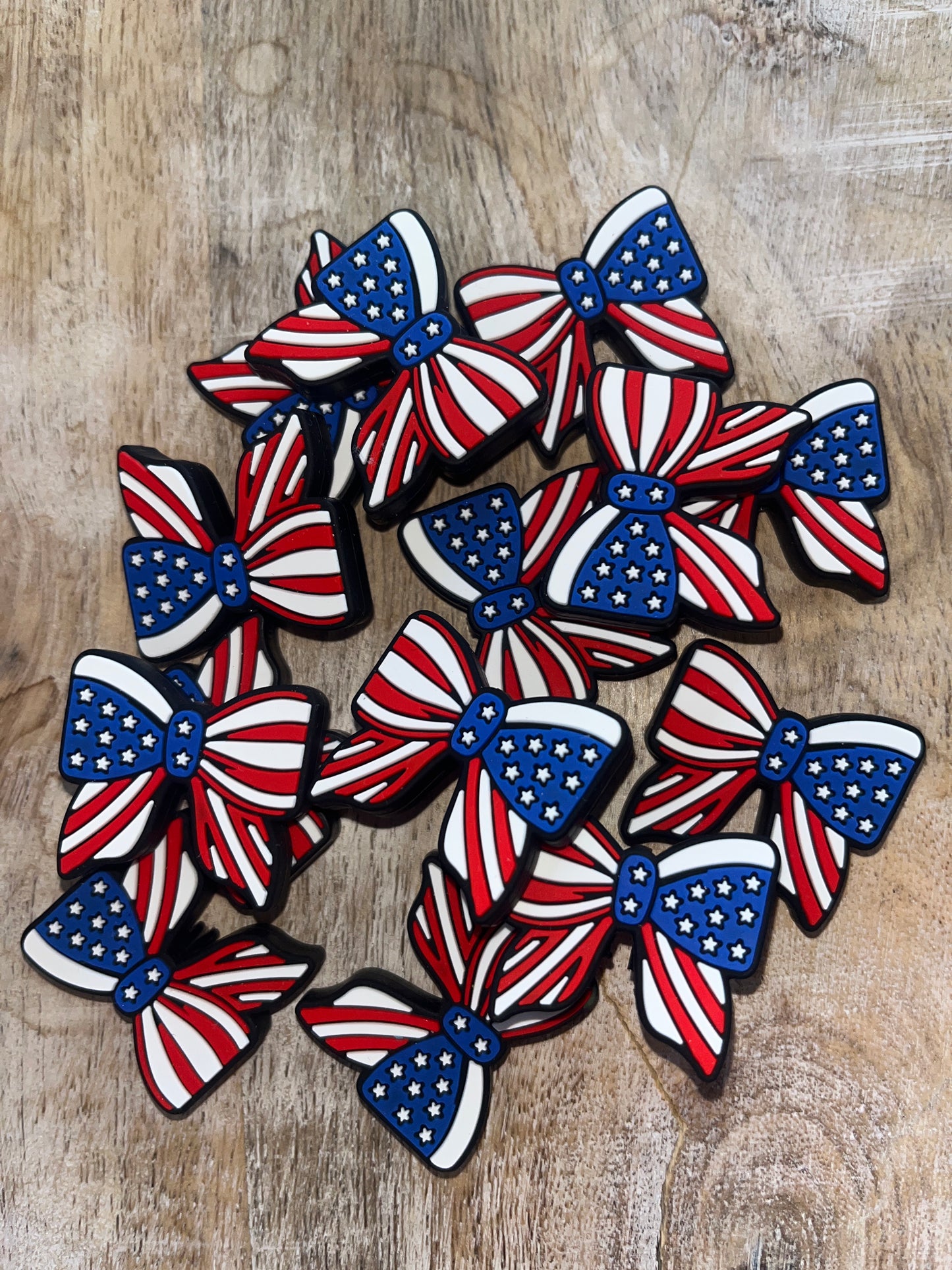 Red White Blue Bow Focal