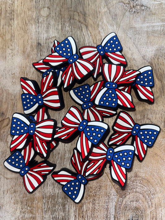 Red White Blue Bow Focal