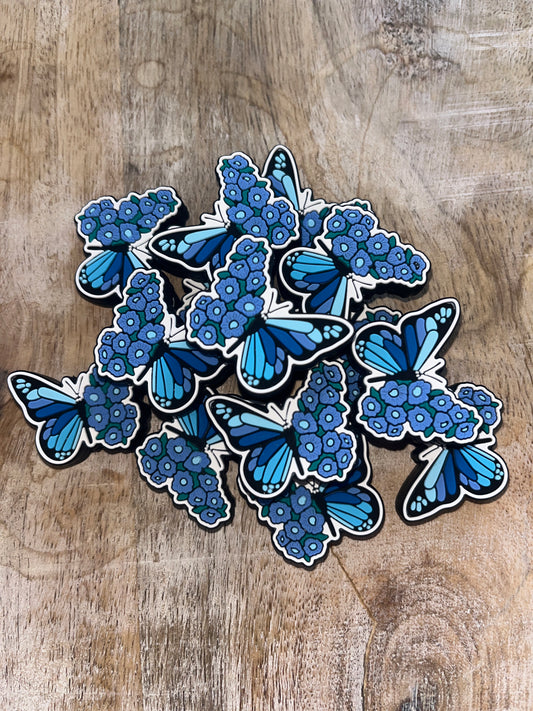Blue Floral Butterfly Focal