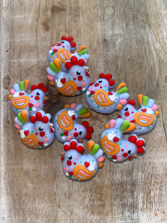 3D Colorful Chicken Focal