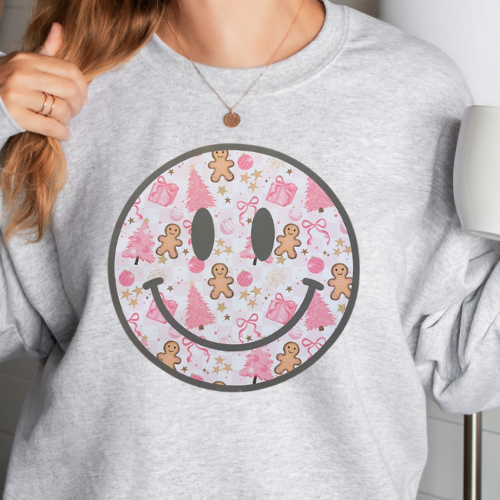 Pink Tree Gingerbread Smiley