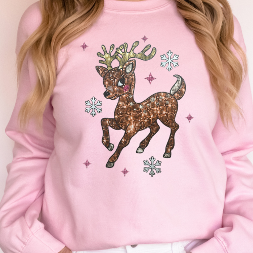 Faux Glitter Reindeer