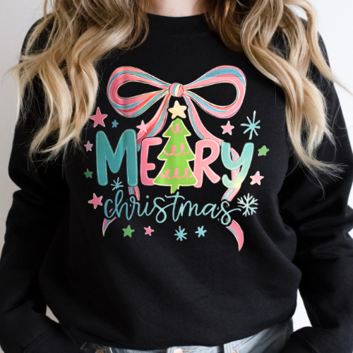 Colorful Merry Christmas Bow