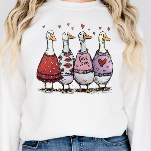 Valentine Geese Print