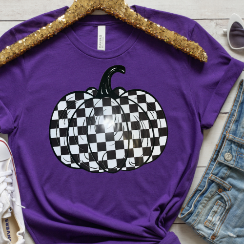 Black & White Checkered Pumpkin