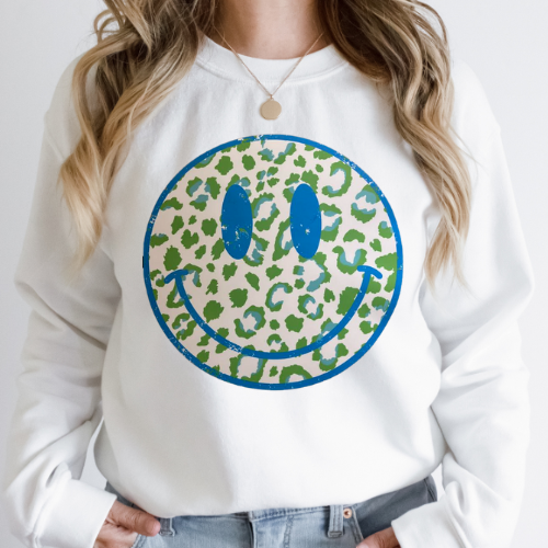 Blue Green Neon Smiley
