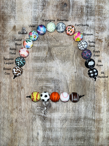 Custom 19mm Wristlet Keychain