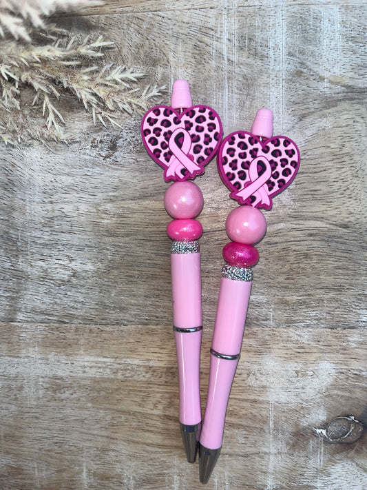 Pink Ribbon Heart Pen