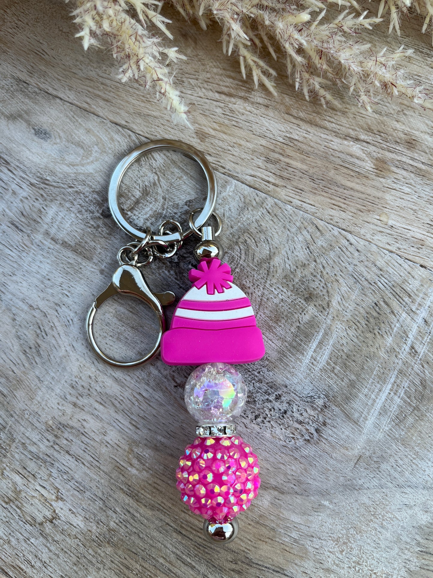 Pink Toboggan Bar Keychain