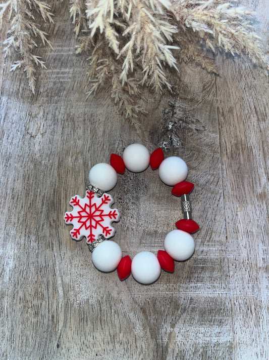 Red Snowflake Cup Charm