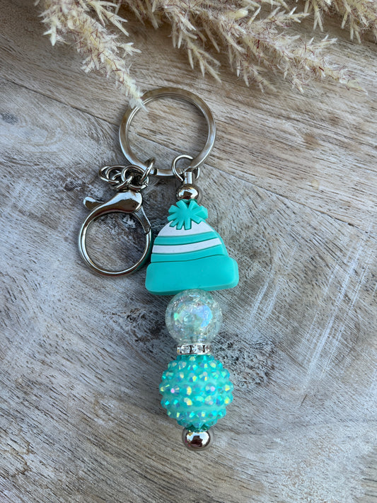 Teal Toboggan Bar Keychain