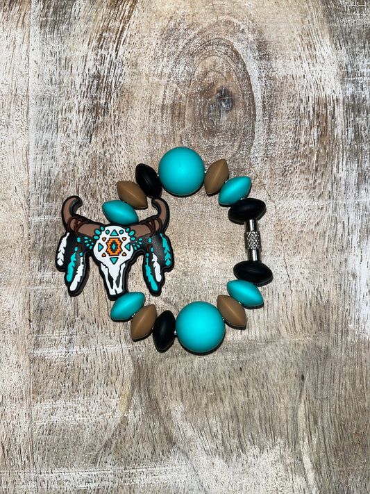 Turquoise Steer Cup Charm