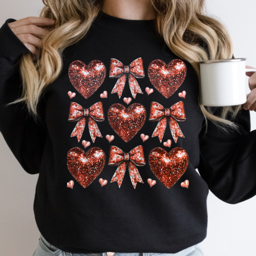 Red Hearts Bow Collage